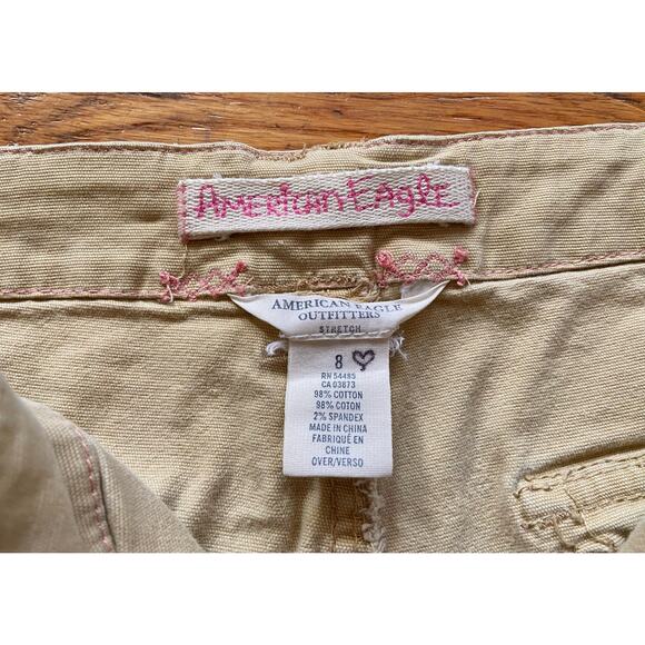 AMERICAN EAGLE Stretch Yellow Button-Fly Cotton Shorts Womens sz 8 - Picture 4 of 12